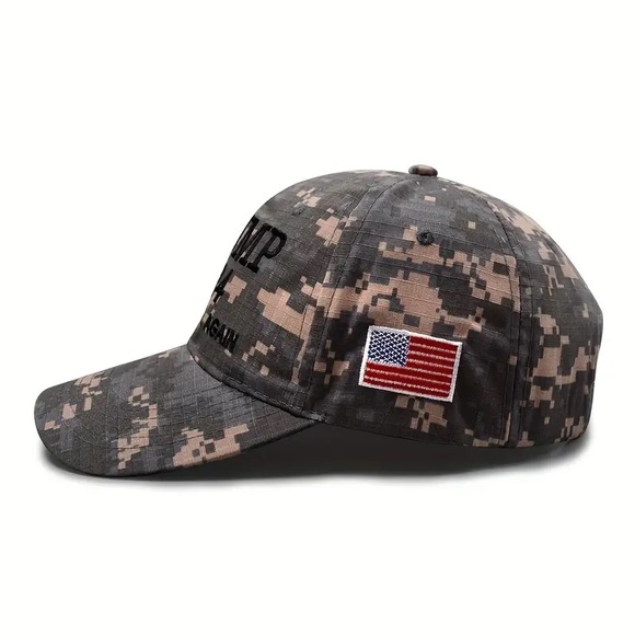 “Trump 2024 Save America Again” Embroidered American Flag Unisex Camo Hat! - Picture 3 of 14
